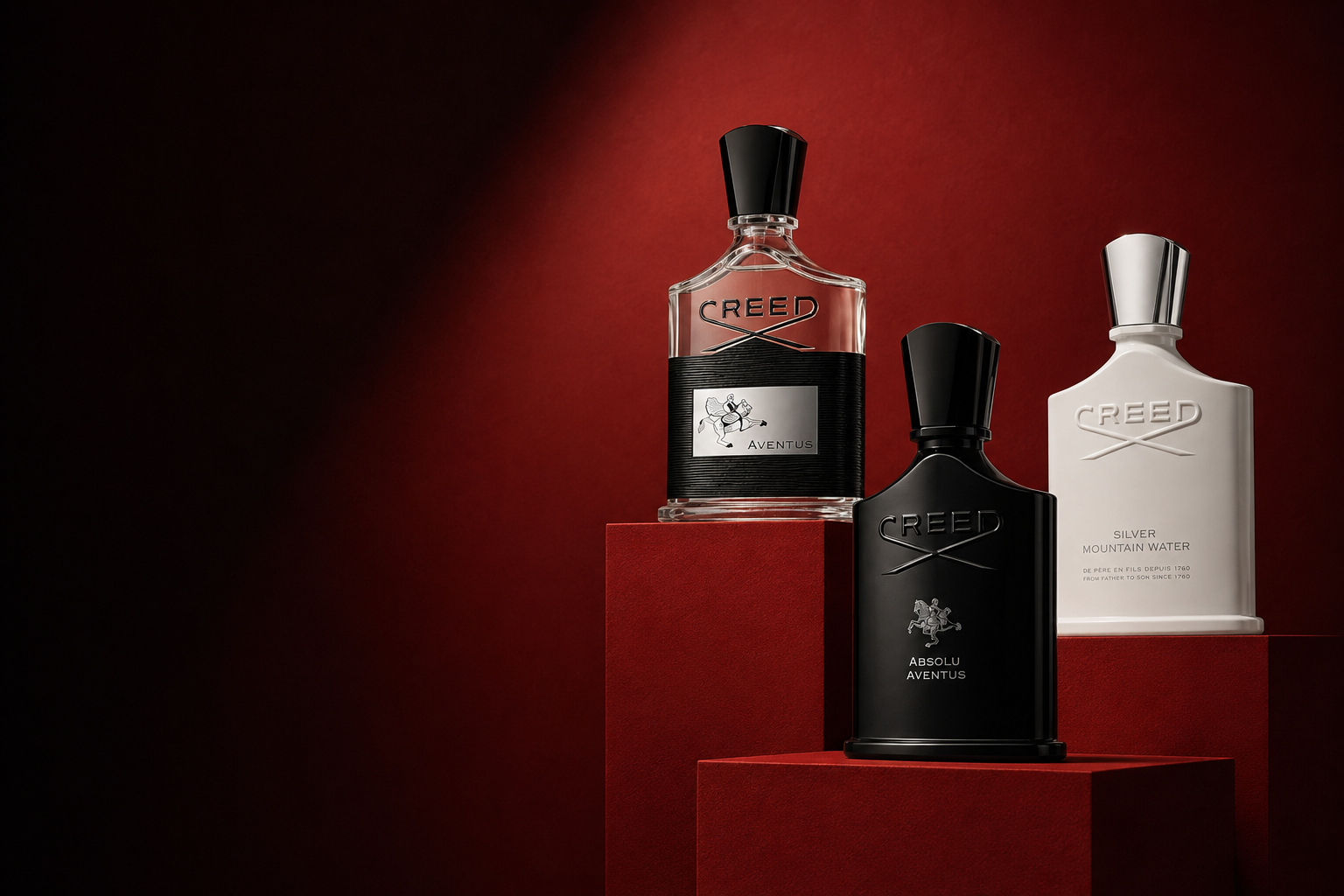 Creed Aventus, Absolu Aventus and Silver Mountain Water